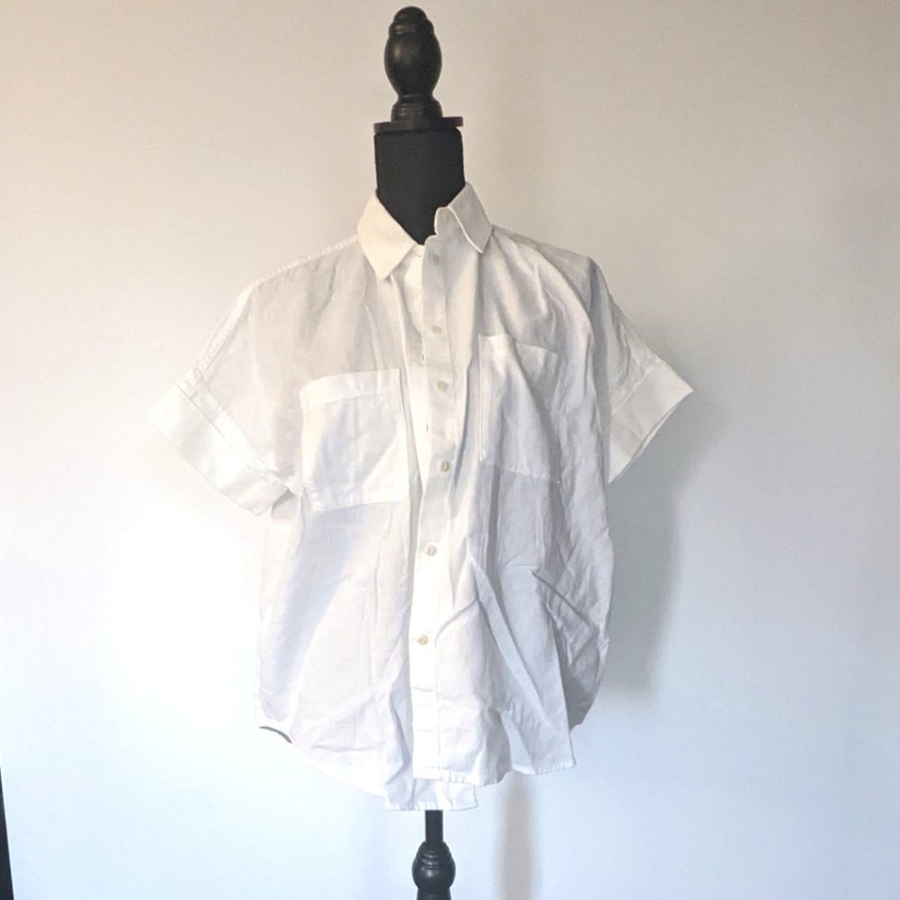 [NWT] White Madewell Short Sleeve Button Down Top Size Small